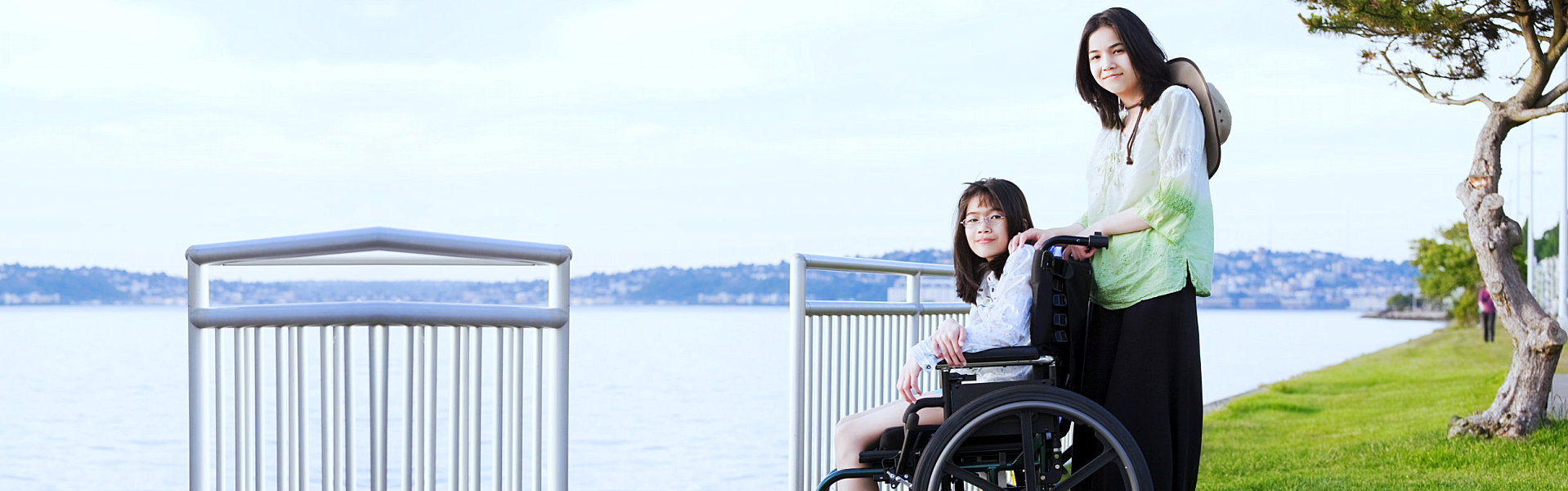 caregiver and patient in a wheelchair